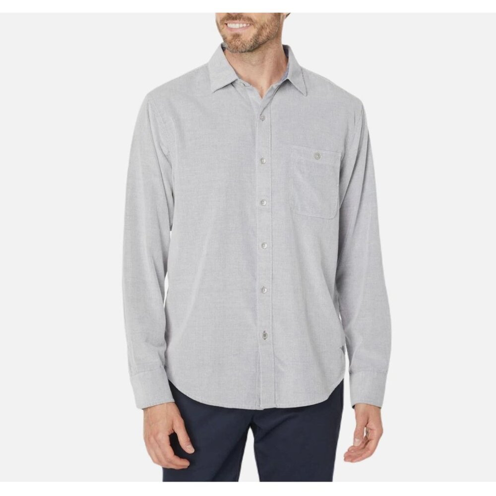 Tommy Bahama Coastline Cord Corduroy Long Sleeve Shirt Men's‎ Sz XXL Gray Button